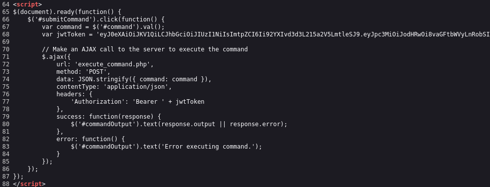 The script that submit commands to the server