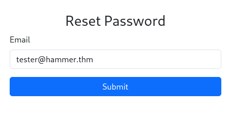 Reset Password form