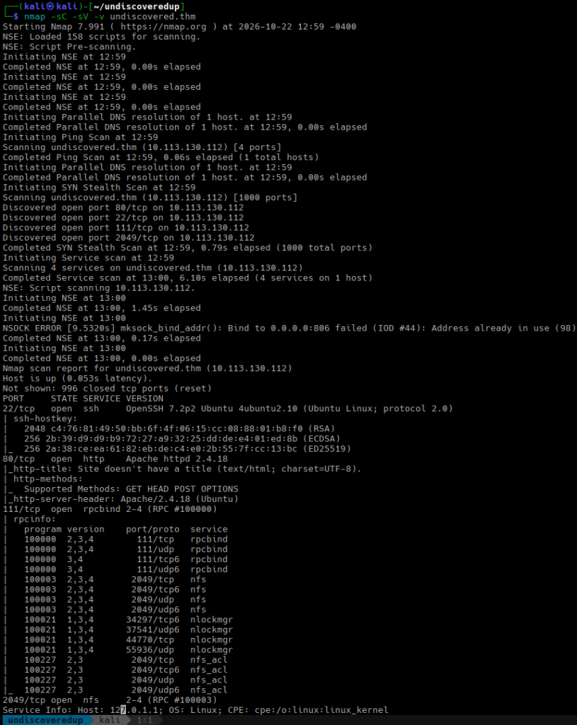 nmap scan results