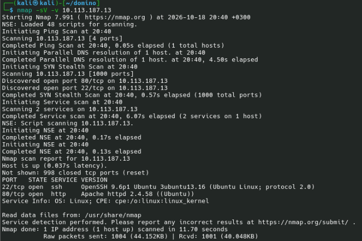 nmap scan results